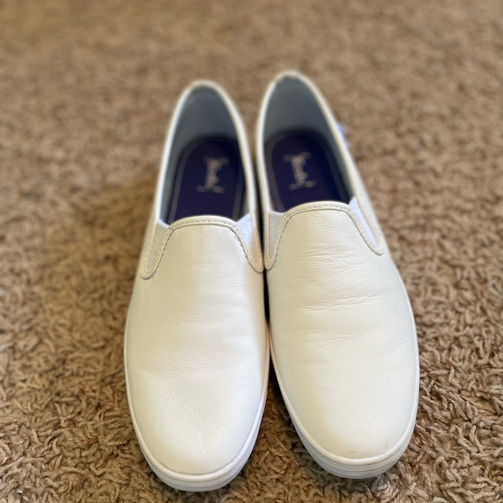 Keds Women's Champion Slip On Leather Sneaker, White US 6, UK 3.5, EUR 36.0
